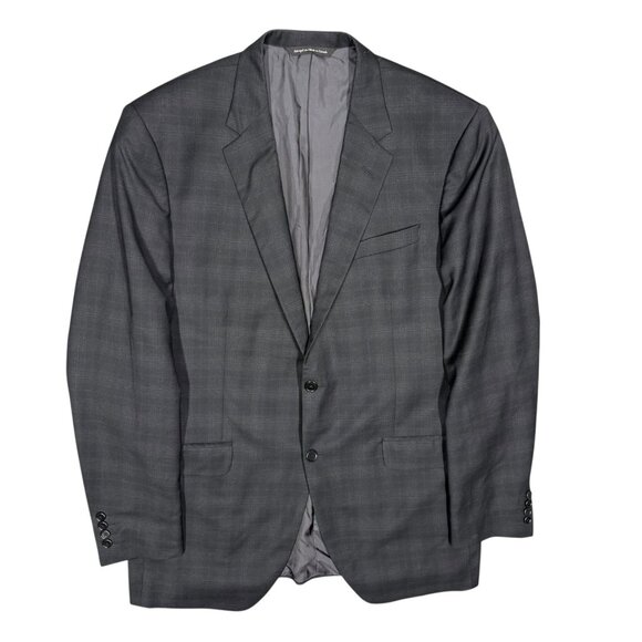 Coppley 1883 Blazer Reda Italy Super 130's Wool Check Sport Coat Grey 46L - Picture 1 of 9